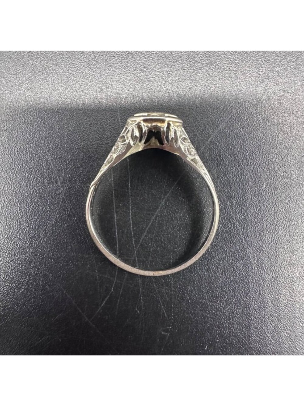 Antique Art Deco Sterling Silver Diamond Ring Small Child Jewelry Size 3.25 READ - Picture 4 of 9